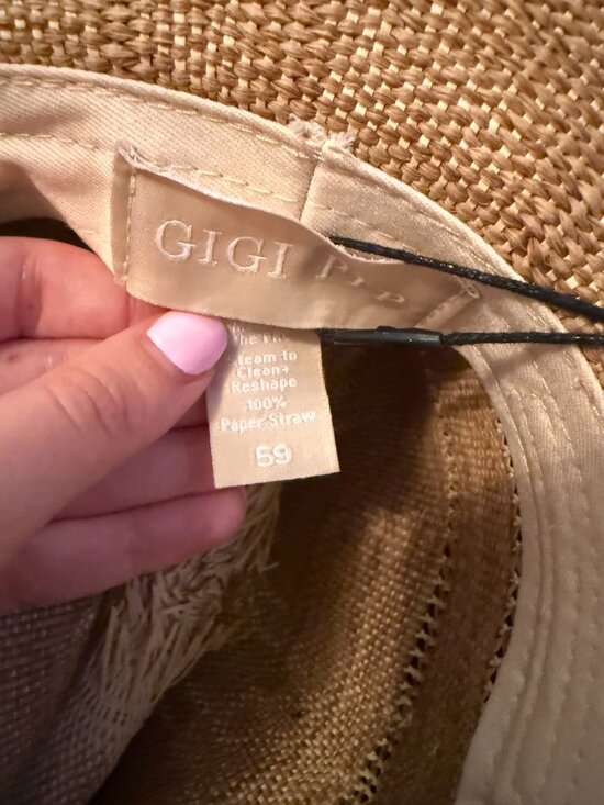 NWT Gigi Pip Davey Straw Cowboy Hat Size M/L 59S in color Washed Tan main image 6